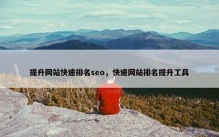 提升网站快速排名seo，快速网站排名提升工具