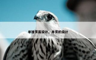 单独页面设计，单页的设计