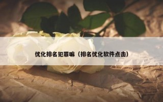 优化排名犯罪嘛（排名优化软件点击）