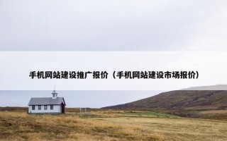 手机网站建设推广报价（手机网站建设市场报价）