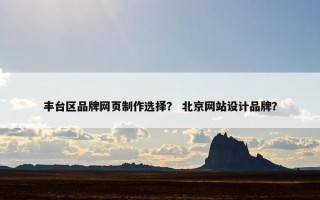 丰台区品牌网页制作选择？ 北京网站设计品牌？