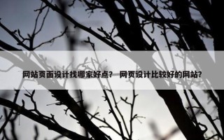 网站页面设计找哪家好点？ 网页设计比较好的网站？