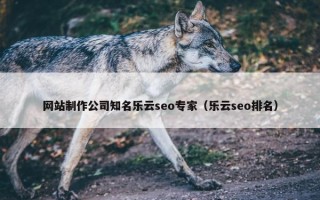网站制作公司知名乐云seo专家（乐云seo排名）