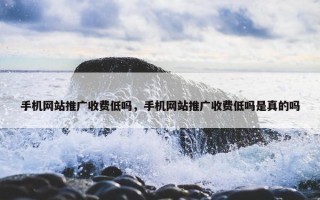手机网站推广收费低吗，手机网站推广收费低吗是真的吗