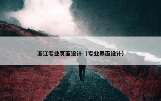 浙江专业页面设计（专业界面设计）
