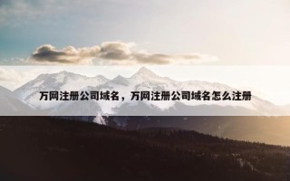 万网注册公司域名，万网注册公司域名怎么注册