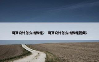 网页设计怎么插教程？ 网页设计怎么插教程视频？