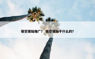 悟空建站推广？ 悟空建站干什么的？