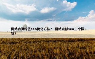 网站内页标签seo优化方法？ 网站内部seo三个标签？