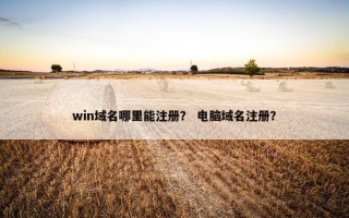 win域名哪里能注册？ 电脑域名注册？