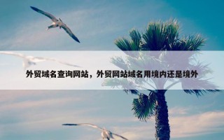 外贸域名查询网站，外贸网站域名用境内还是境外