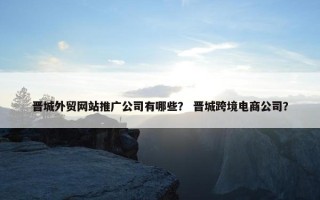 晋城外贸网站推广公司有哪些？ 晋城跨境电商公司？