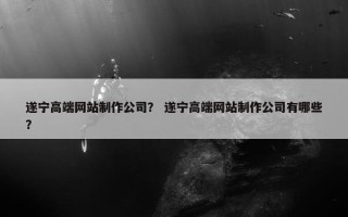 遂宁高端网站制作公司？ 遂宁高端网站制作公司有哪些？