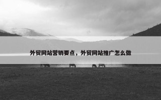 外贸网站营销要点，外贸网站推广怎么做