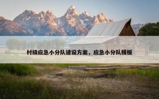 村级应急小分队建设方案，应急小分队模板