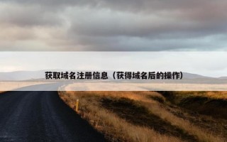 获取域名注册信息（获得域名后的操作）