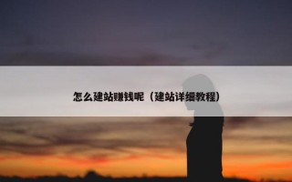怎么建站赚钱呢（建站详细教程）