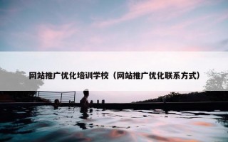 网站推广优化培训学校（网站推广优化联系方式）