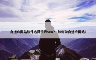 自适应网站软件选择乐云seo？ 如何做自适应网站？