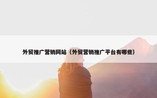外贸推广营销网站（外贸营销推广平台有哪些）