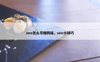 seo怎么引爆网站，seo小技巧