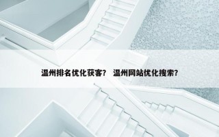 温州排名优化获客？ 温州网站优化搜索？