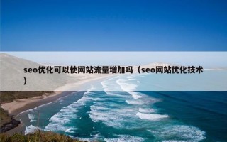 seo优化可以使网站流量增加吗（seo网站优化技术）