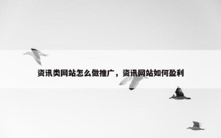 资讯类网站怎么做推广，资讯网站如何盈利