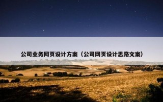公司业务网页设计方案（公司网页设计思路文案）