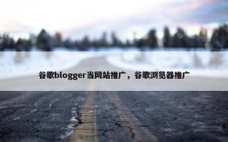 谷歌blogger当网站推广，谷歌浏览器推广