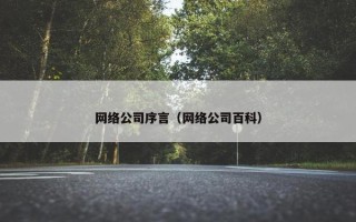 网络公司序言（网络公司百科）