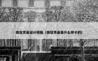 微信页面设计排版（微信页面是什么样子的）