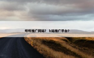 哔哔推广网站？ b站推广平台？