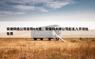 安康网络公司首荐6火星，安康网大师公司起名八字详批免费