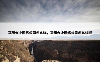 郑州大冲网络公司怎么样，郑州大冲网络公司怎么样啊