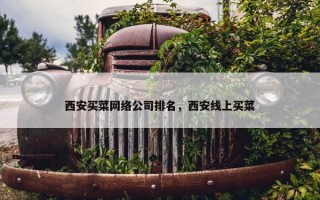 西安买菜网络公司排名，西安线上买菜