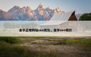 金华正规网站seo优化，金华seo报价