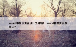word不显示页面设计工具箱？ word有些页面不显示？
