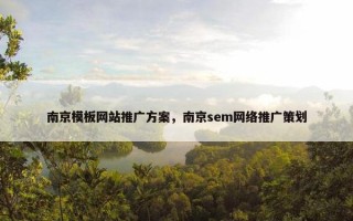 南京模板网站推广方案，南京sem网络推广策划