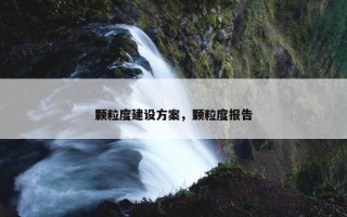 颗粒度建设方案,颗粒度报告 颗粒度建设方案,颗粒度报告