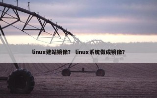 linux建站镜像？ linux系统做成镜像？