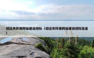 招远市环保网站建设招标（招远市环保网站建设招标信息）