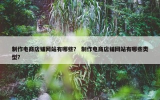 制作电商店铺网站有哪些？ 制作电商店铺网站有哪些类型？