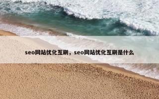 seo网站优化互刷，seo网站优化互刷是什么