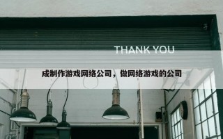 成制作游戏网络公司，做网络游戏的公司