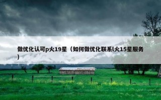 做优化认可p火19星(如何做优化联系l火15星服务) 做优化认可p火19星(如何做优化联系l火15星服务)