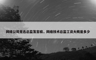 网络公司竞选总监发言稿，网络技术总监工资大概是多少