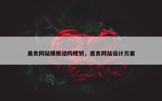 美食网站模板结构规划，美食网站设计方案