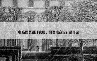 电商网页设计衣服，网页电商设计是什么