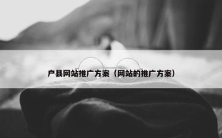 户县网站推广方案（网站的推广方案）